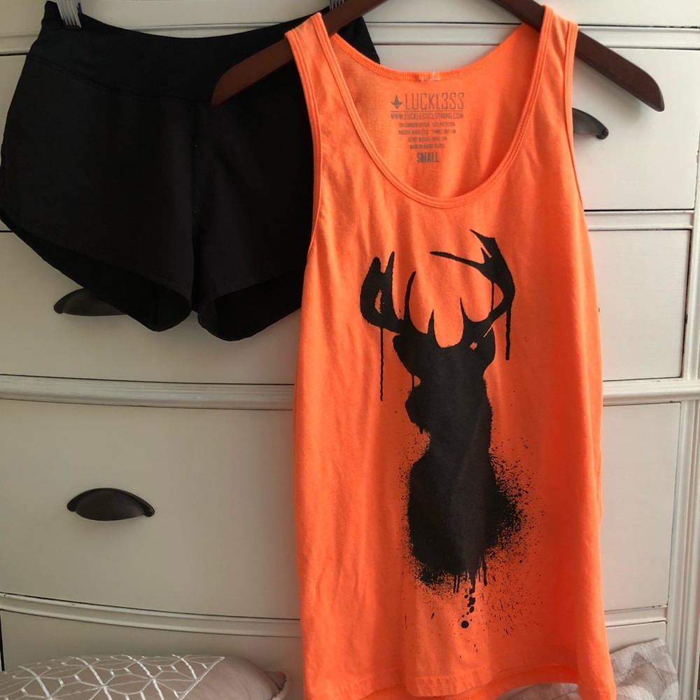 Luckless Deer Tank with Perfect Fit Gym Shorts